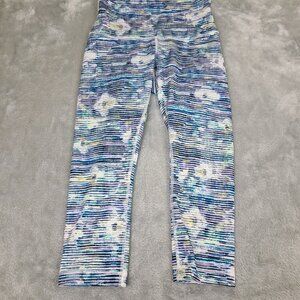 Lululemon Wunder Under Women's Striped Blurry Crop High Rise Size 8 Leggings‎